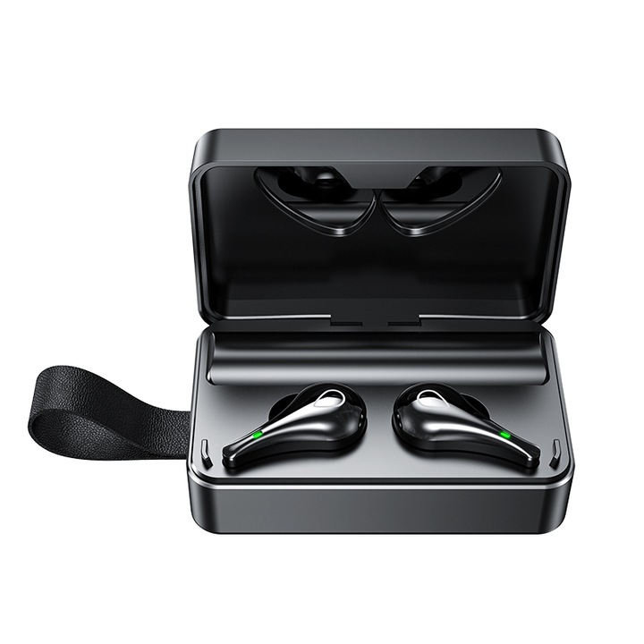AlianX H3, Vezeték nélküli fülhallgató, Sport vízálló fejhallgató mikrofonnal, Bluetooth 5.0, Touch control, Fekete