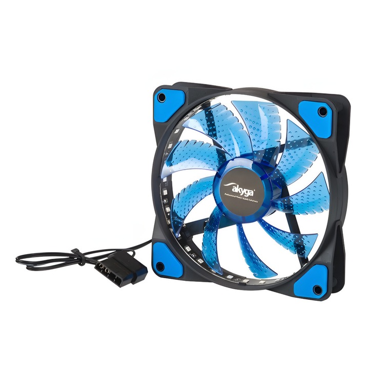Ventilator PC Akyga AW-12E-BL, albastru, 120x120x25mm, 12V