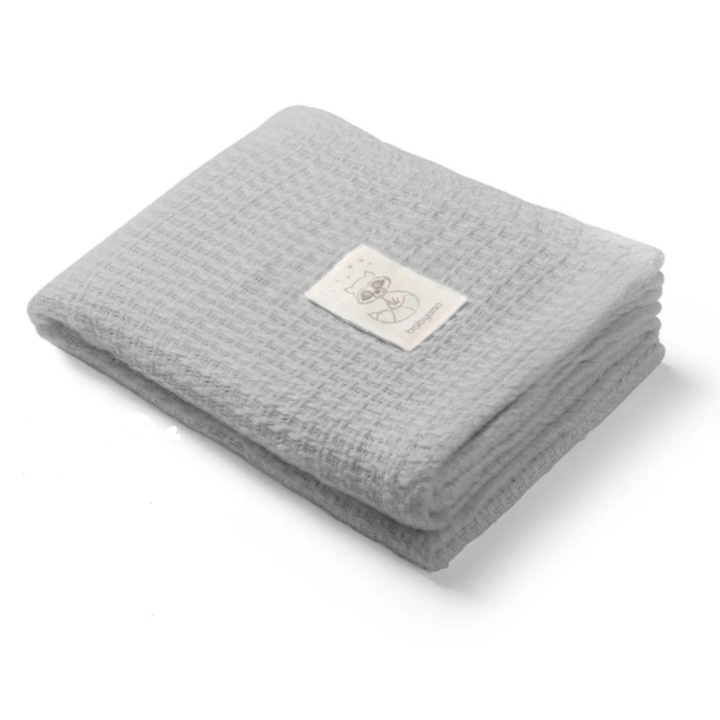 Paturica, BabyOno, din bambus, 75 x 100 cm, Gri