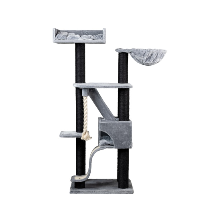 Ansamblu de joaca pentru pisici Kilimanjdaro de Luxe Blackline Light Grey, 195 cm