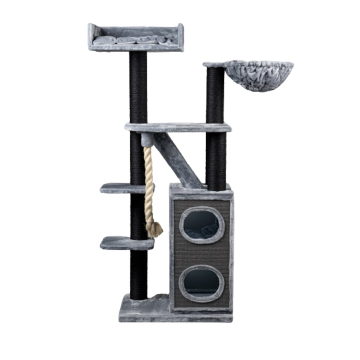 Ansamblu de joaca pentru pisici Kilimandjaro de Luxe Blackline Light Grey, 195 cm