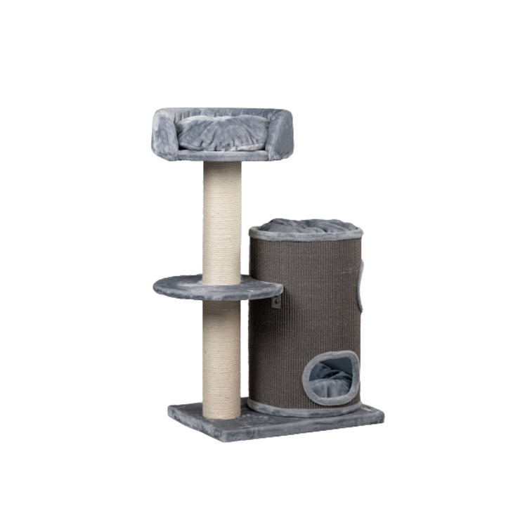 Ansamblu de joaca pentru pisici Cat Pleasure Light Grey, 165 cm