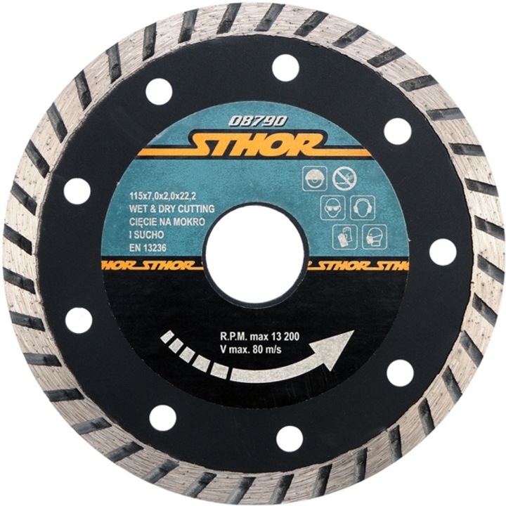 Sthor H7 turbó gyémánt tárcsa, 115 x 2,7 x 22,2 mm