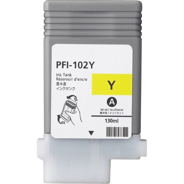 Съвместима касета Canon PFI102 Yellow, Капацитет 130 ml, Static Control Components