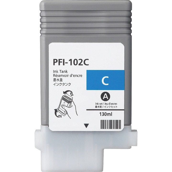 Съвместима с Canon касета PFI102 Cyan, Капацитет 130 ml, Статични контролни компоненти