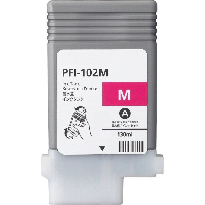 Cartus Canon PFI102, compatibil PREMIUM, magenta, capacitate 130 ML, pentru seriile IPF500, IPF510, IPF600, IPF605, IPF610, IPF655, IPF700, IPF701, IPF720, IPF760