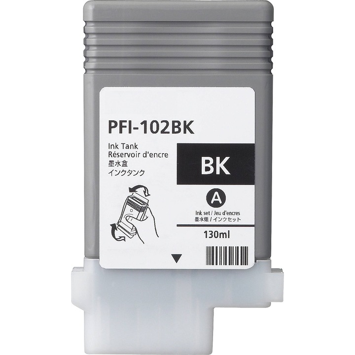 Съвместима касета Canon PFI102 Black, Капацитет 130 ml, Static Control Components