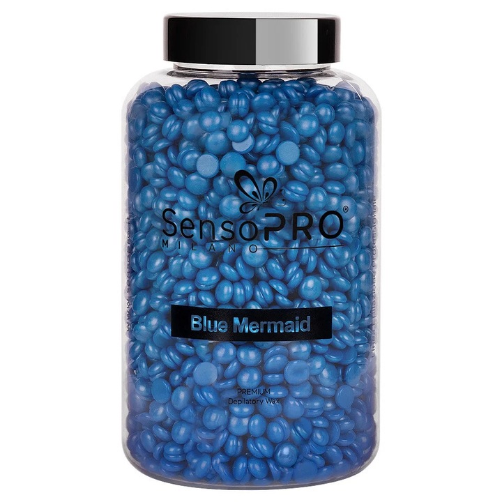 SensoPRO Premium elasztikus epilátor viasz Milano Blue Mermaid, 400g