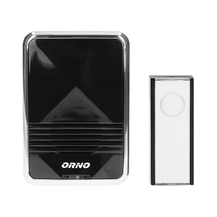 ORNO CALYPSO II DC OR-DB-QS-158 vezeték nélküli csengőhang, 2 x AA, 300 m, 36 hang, 3 jelmód, IP44, fekete