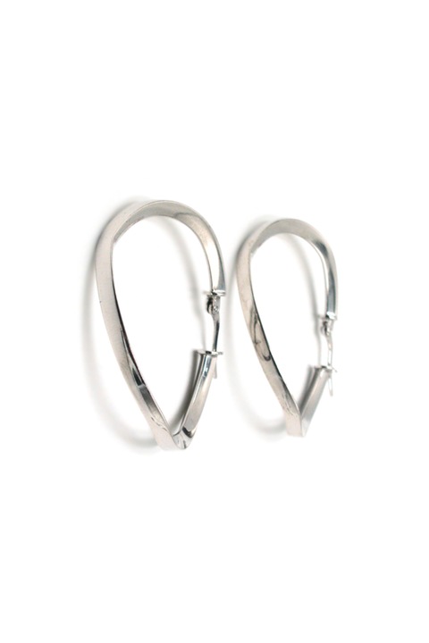 Cercei dama, Argint 925, Placati cu platina, Forma asimetrica, Argintiu