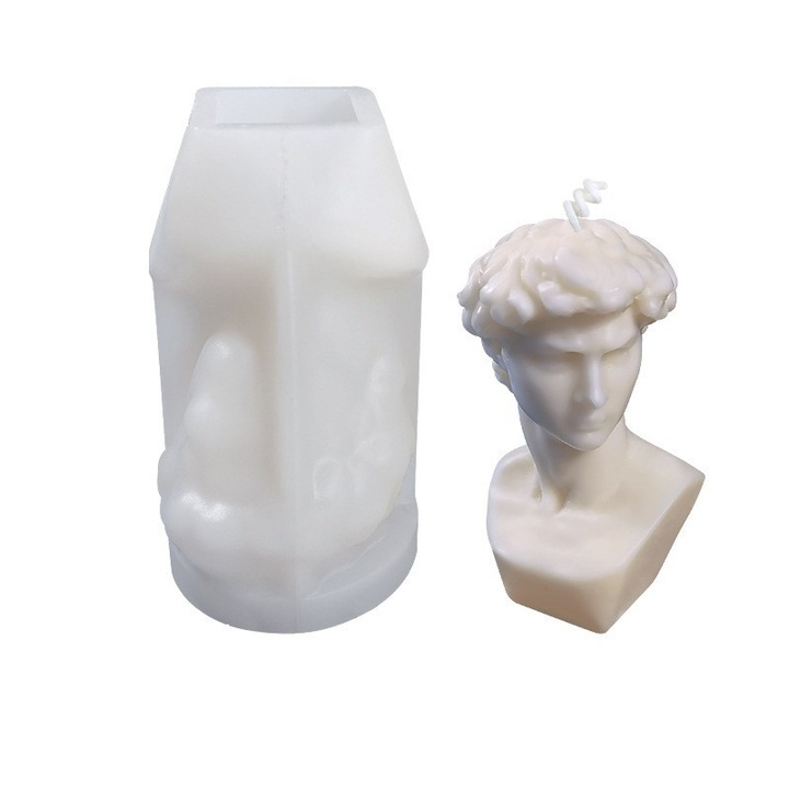 Matrita de silicon Bust David 3D pentru lumanari sau sapunuri handmade