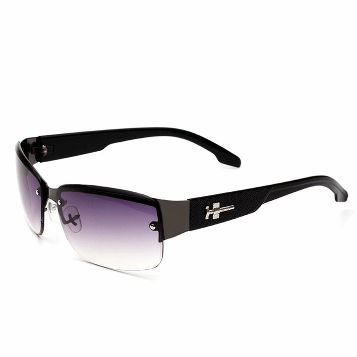 Ochelari de soare, RMEGA, Model dreptunghiular, Negru/Mov