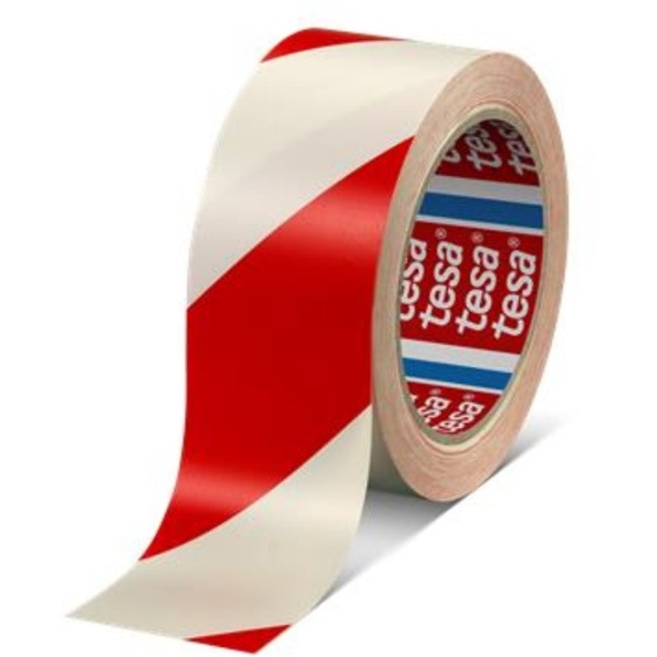 Tesa 60760-92 33mx50mm piros/fehér jelölőszalag