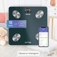 Cantar inteligent Tefal Goodvibes Life+ BM9620S1, 10 indicatori de masurare, greutate maxima 180KG, conectivitate IOS/Android, sticla tratata termic, albastru