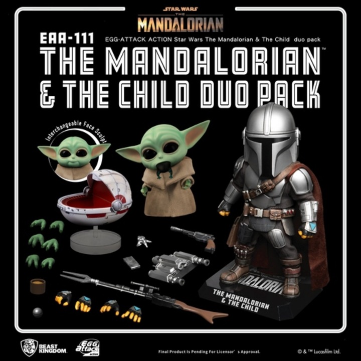 Figurina Star Wars The Mandalorian Egg Attack Action s The Mandalorian & The Child 7, 17cm