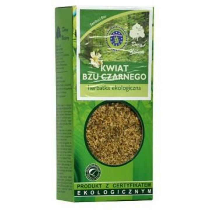 Ceai din flori de soc Dary Natury, Ecologic, Efect diuretic/diaforetic, 50 g