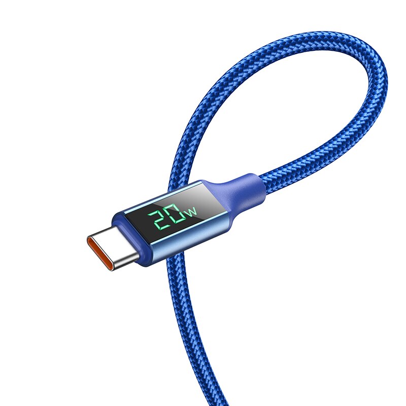 Borofone BU32 Ексклузивен USB кабел към Type-C Blue, текстилна оплетка ...