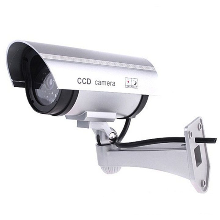 Camera supraveghere falsa dummy camera cu led, ZW70 IR, 2 baterii AA, Alb