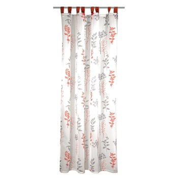 Perdea voile imprimeu cu bride, Alb, dimensiune: 135 x 245 cm Perdea voile imprimeu cu bride, Alb, dimensiune: 135 x 245 cm