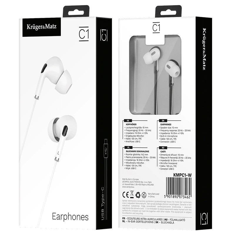 Casti in-ear cu microfon kruger&matz