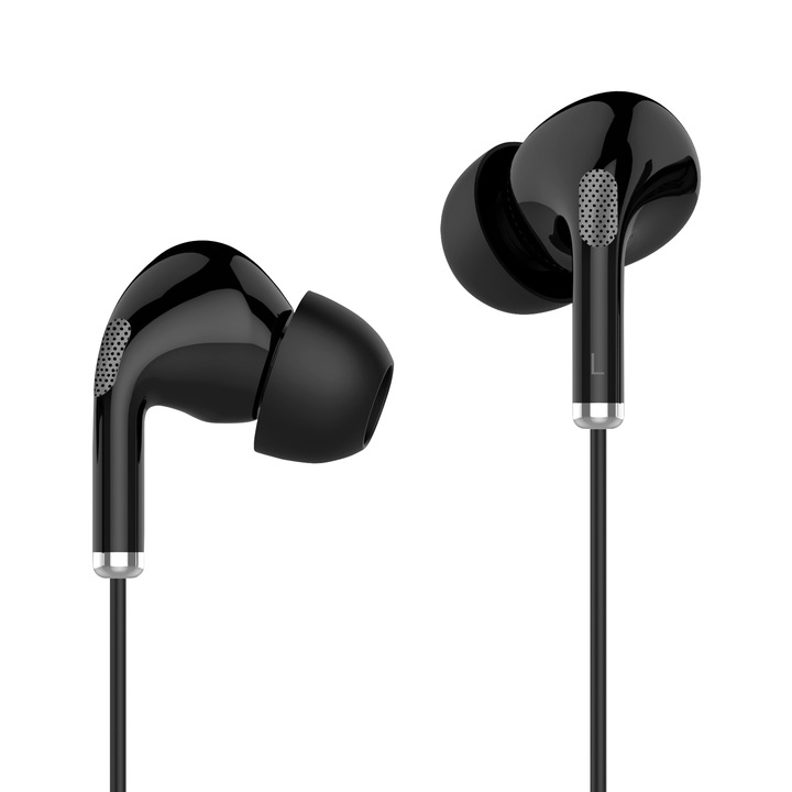 Слушалки за поставяне в ушите с USB-C кабел Kruger&Matz C1 с микрофон KMPC1, черни