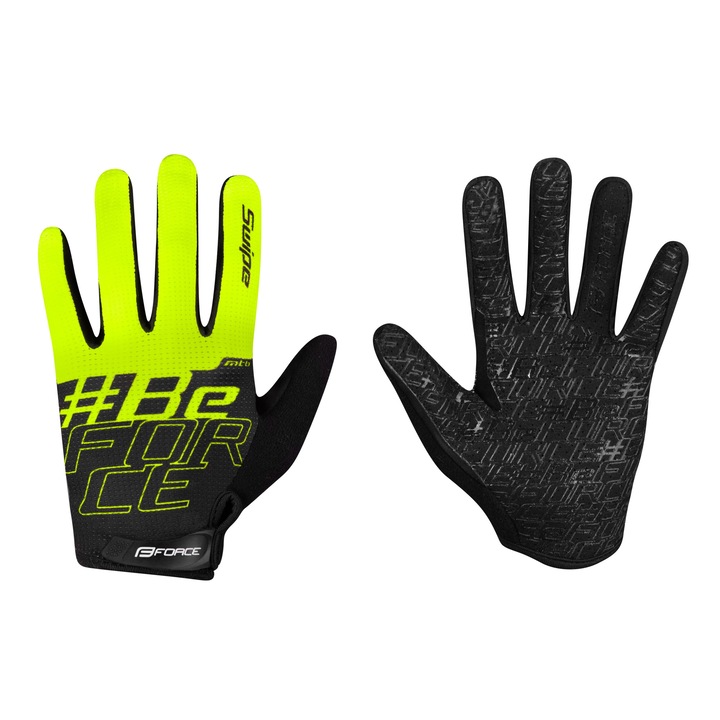 Ръкавици Force MTB Swipe, черни/флуорозелени XXL