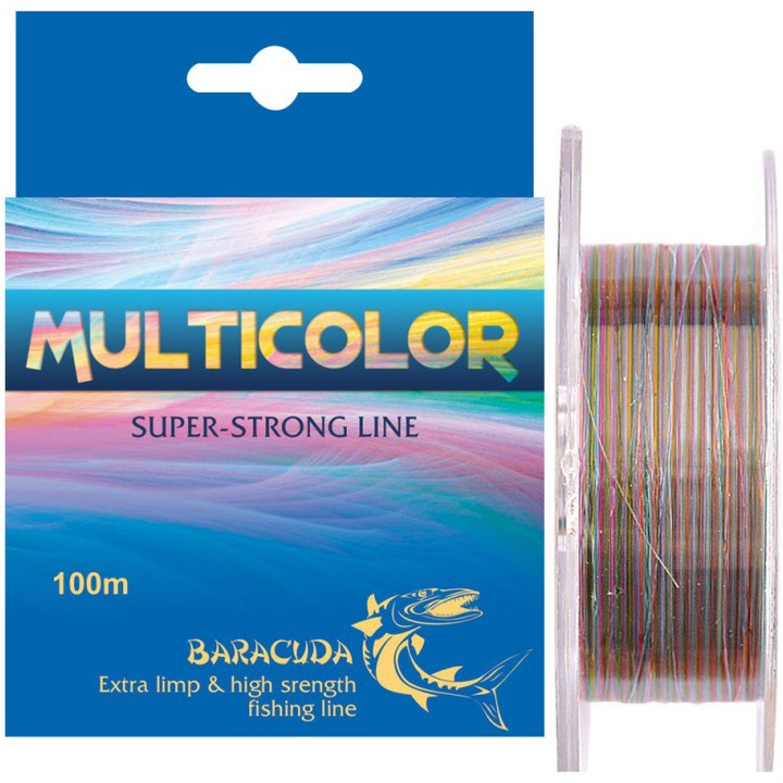Fir monofilament Baracuda Multicolor, 100m, 0.30mm, rezistenta la rupere 9.5kg