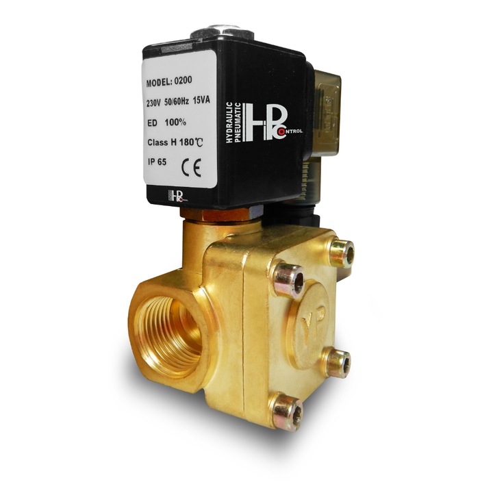 Електроклапан HPControl, Инокс, 1 инч, Златист/Черен