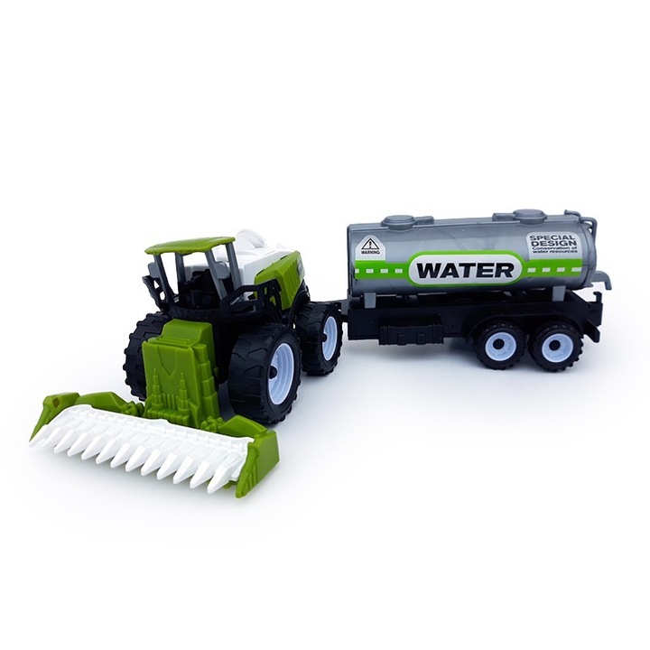 Tractor din plastic cu cisterna apa, Micul Fermier, 35x11cm