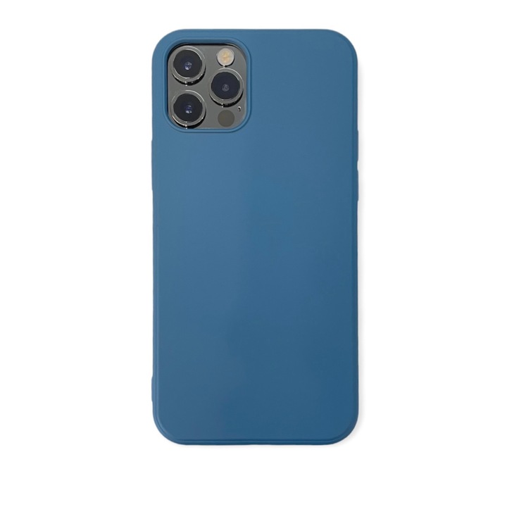 Кейс за iPhone 12/12 Pro X-level Thin Original, тъмно син силикон, кадифе отвътре