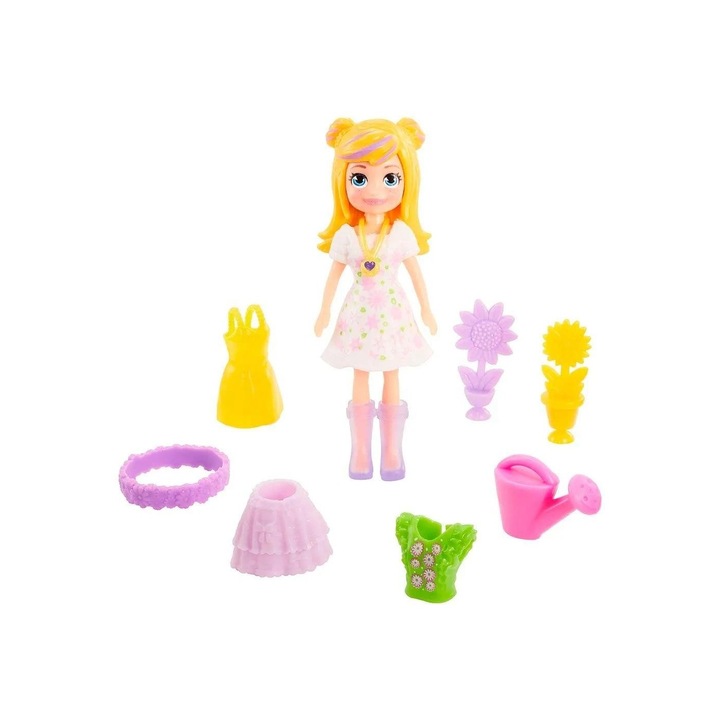 Papusa Polly Pocket - Bloomin Bright cu 10 accesorii