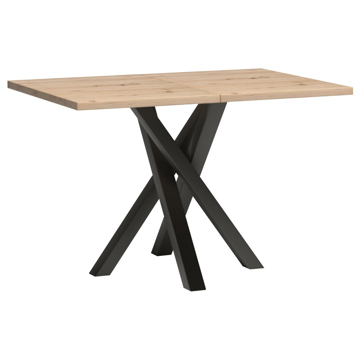 Masa Sigeren SG13, Mirjan24, 120-160x80x75 cm, stejar artisan/ negru