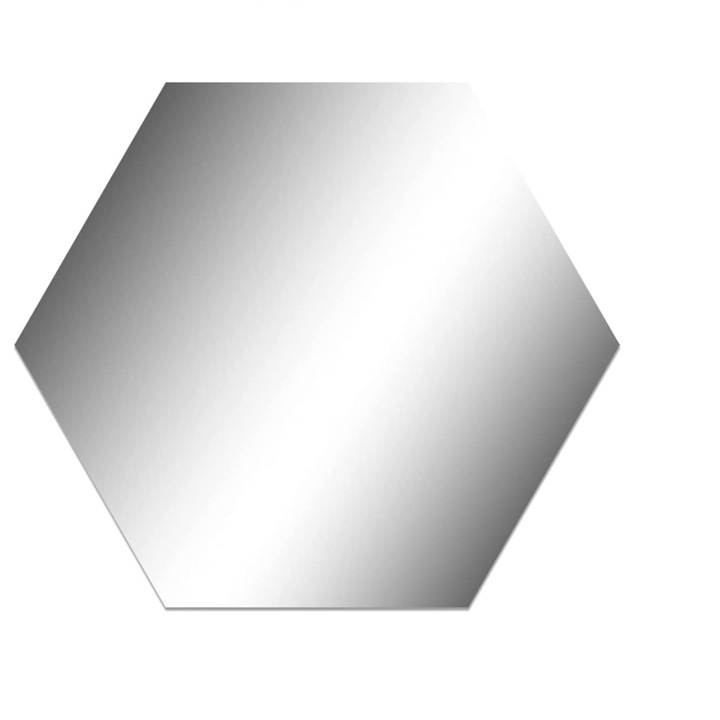 Дизайнерско огледало, Шестоъгълно, акрилно, сребристо, Silicko, 16 см