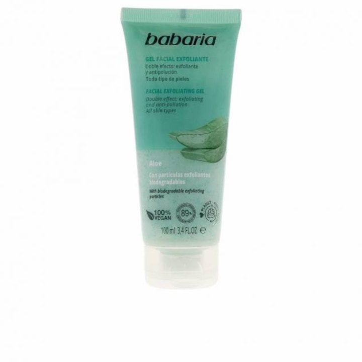 Exfoliant facial pentru toate tipurile de ten, Babaria Aloe Vera, 100 ml