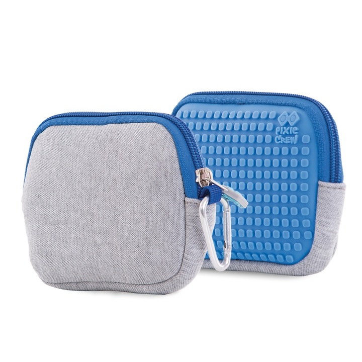 Portofel pentru copii Pixie Crew, 11 x 15 x 2 cm, Albastru/Gri