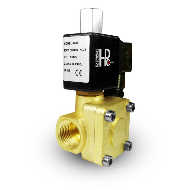 Електроклапан HPControl, 1 инч, Inox, Златист/Черен