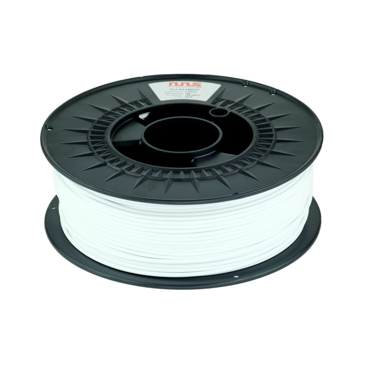 Filament PETG pentru imprimanta 3D, Nunus, 1.75 mm, 1 Kg, Alb