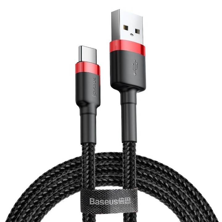 Baseus Cafule USB-USB-C kábel, 3A, 1m, piros, fekete