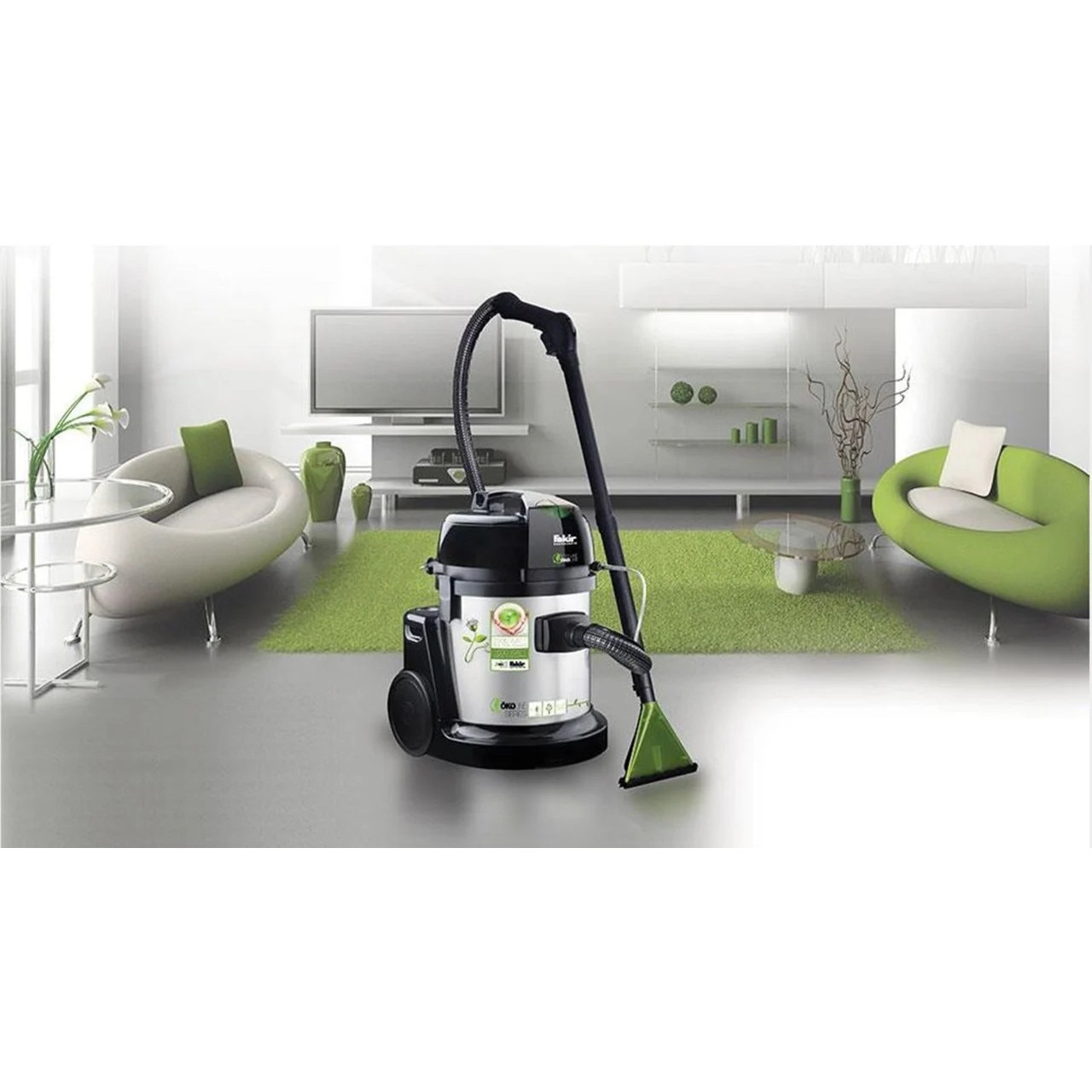 Aspirator profesional cu spalare 9800 S Öko Power - FAKIR Germania, 1600W, 22 litri, 5 bari, Inox