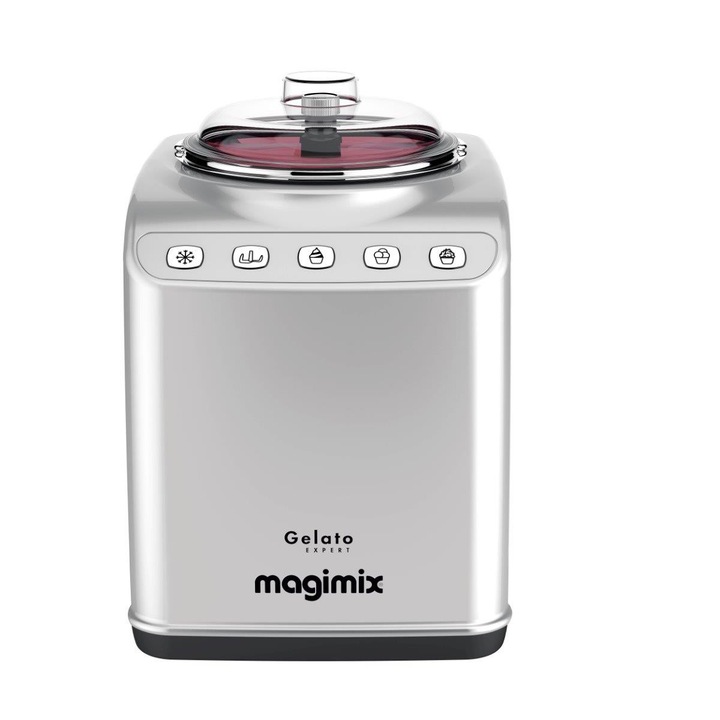 Aparat pentru preparat inghetata Magimix Gelato Expert, 180 W, 2x2 l, 3 programe automate, Cromat