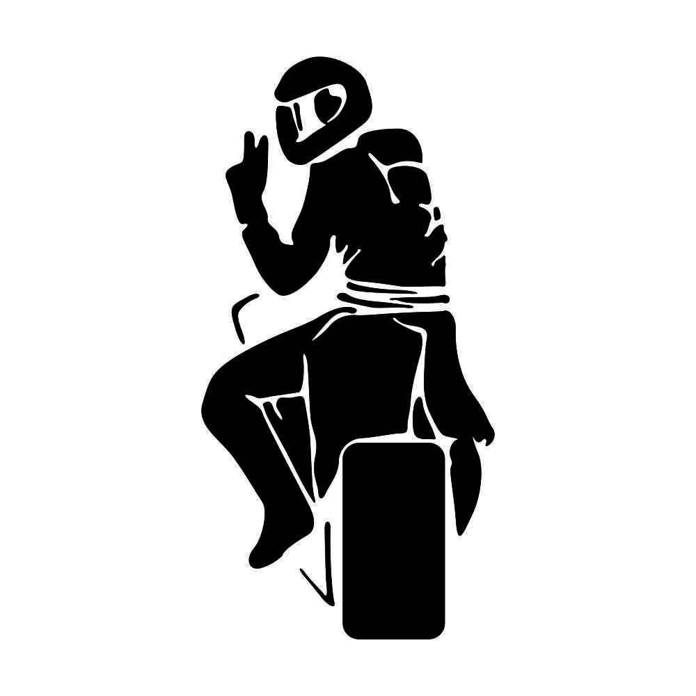 Sticker auto - Biker Peace - Negru mat - 7.3 x 14.4 cm