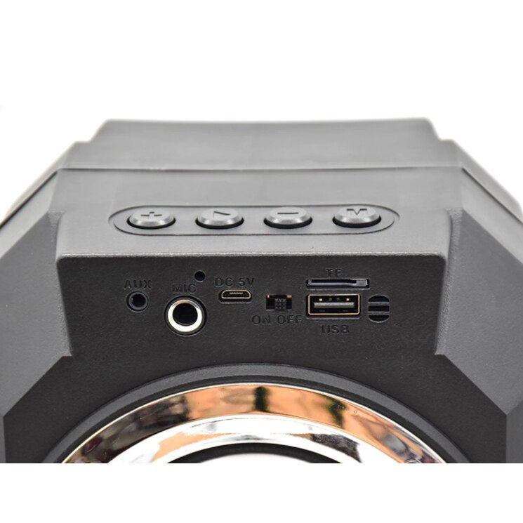 Boxa Portabila Wireless Bluetooth/TF Card/ AUX/ FM/ USB, Lumini LED