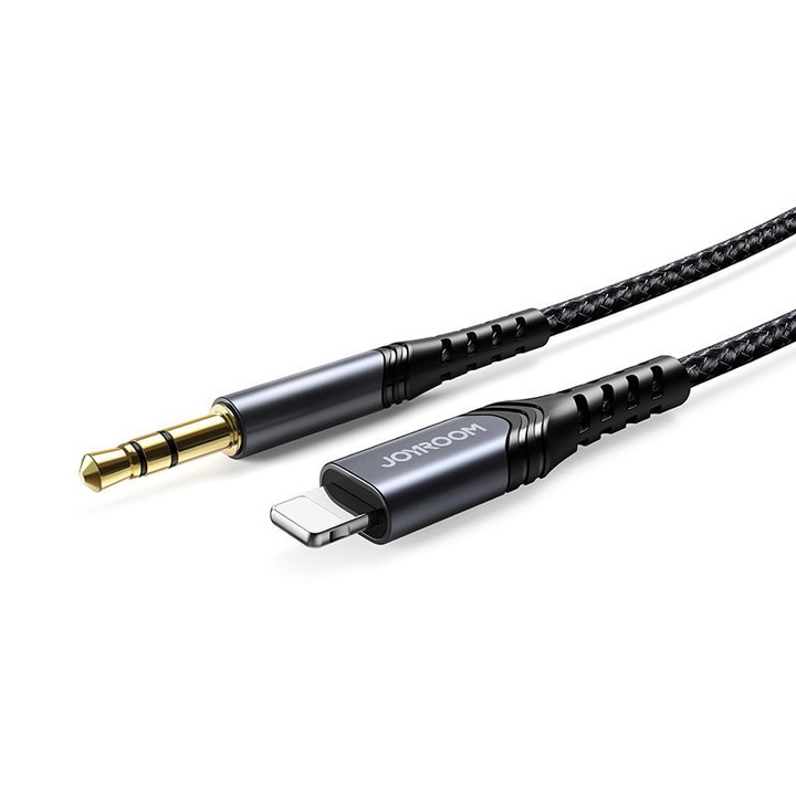Joyroom SY-A02 кабел, съвместим с Lightning към 3,5 мм жак 2 м, черен
