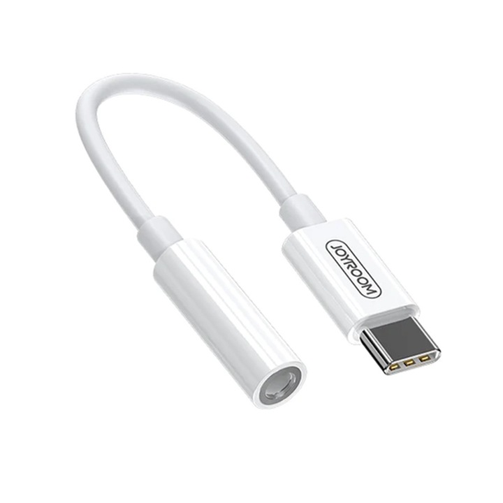 Адаптер за слушалки Joyroom 3,5 мм мини жак към USB тип C, бял (SH-C1)