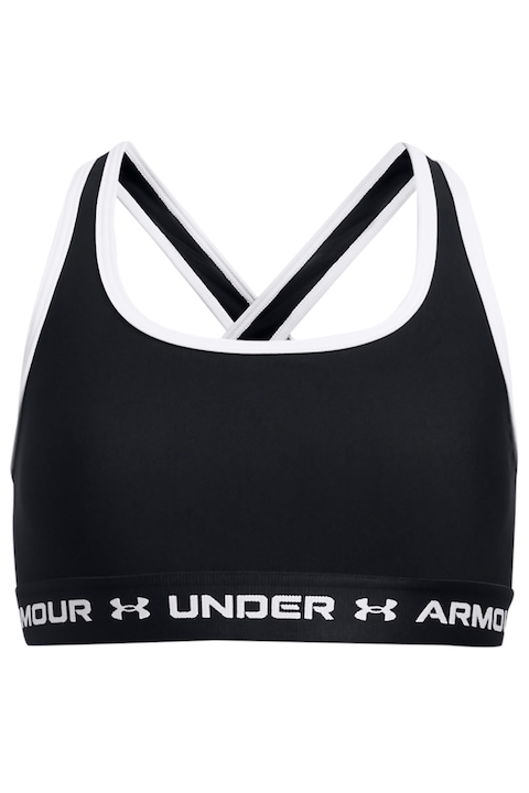 Under Armour, Фитнес сутиен със средна поддръжка и кръстосан гръб, Черен