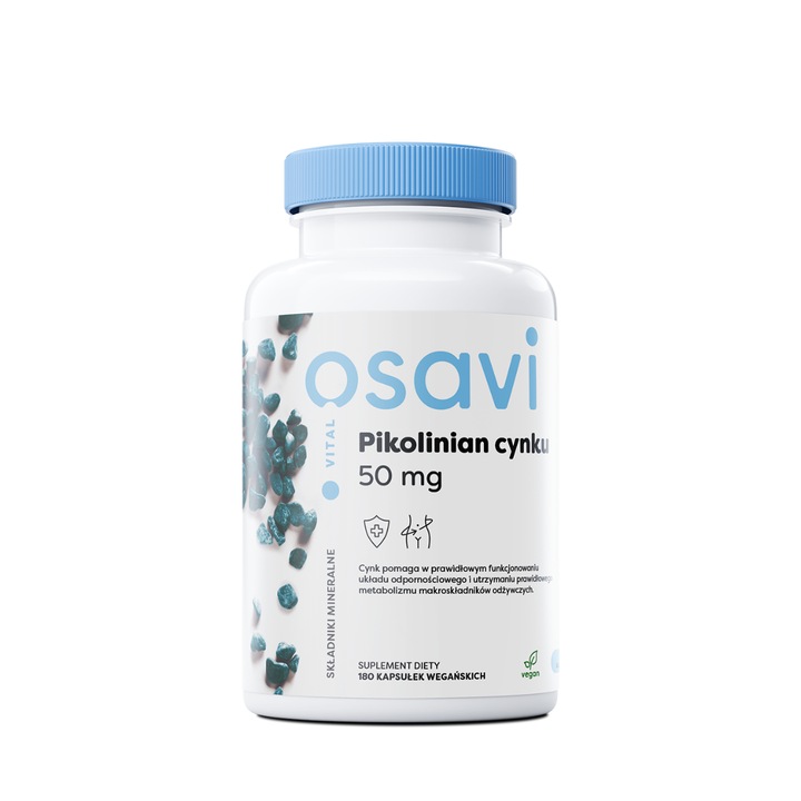 Хранителна добавка, Osavi, Цинк 50 mg, 180 капсули