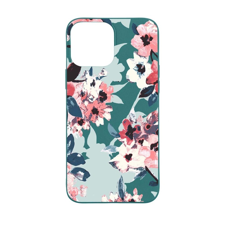 Husa Silicon Compatibila Cu Apple iPhone 13 Pro Max, Pastel Colors Collection Flowers, rezistenta la uzura, FG 508
