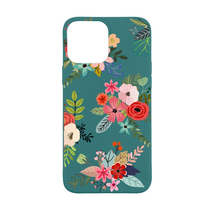 Husa Silicon Compatibila Cu Apple iPhone 13 Pro Max, Flowers, rezistenta la uzura, FG 630