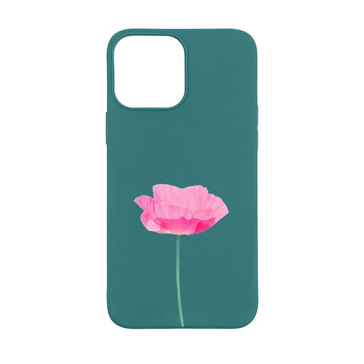 Силиконов калъф Unique за Apple iPhone 13 Pro Max, Rose - Pastel Pink, Forest Green, FG 693