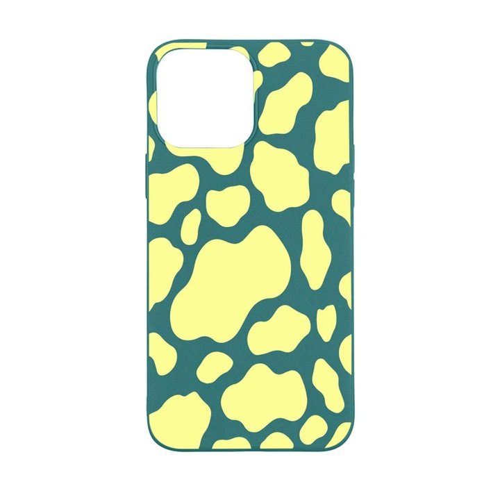Husa Silicon Compatibila Cu Apple iPhone 13 Pro Max, Yellow Cow, rezistenta la uzura, FG 787